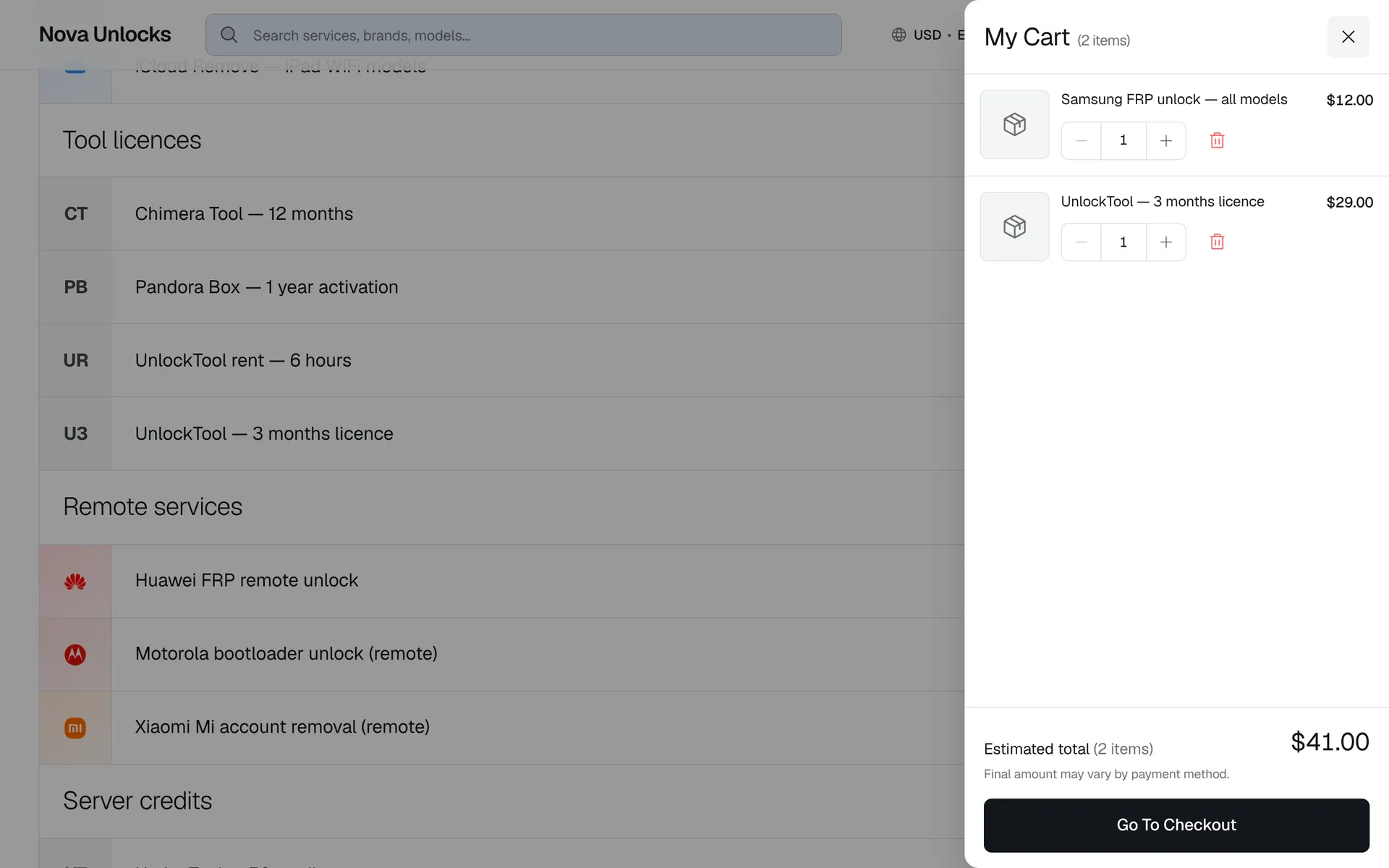 One cart, one payment